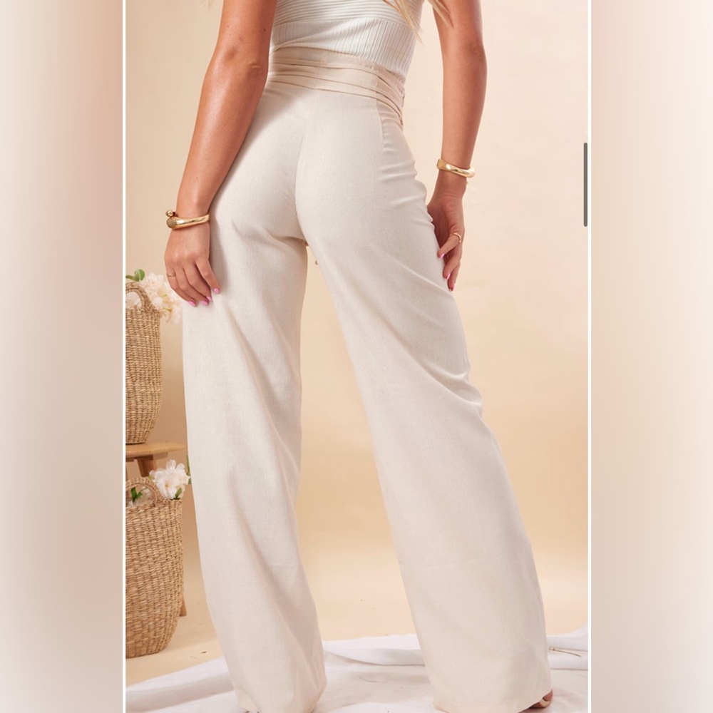 Linen pants stone color